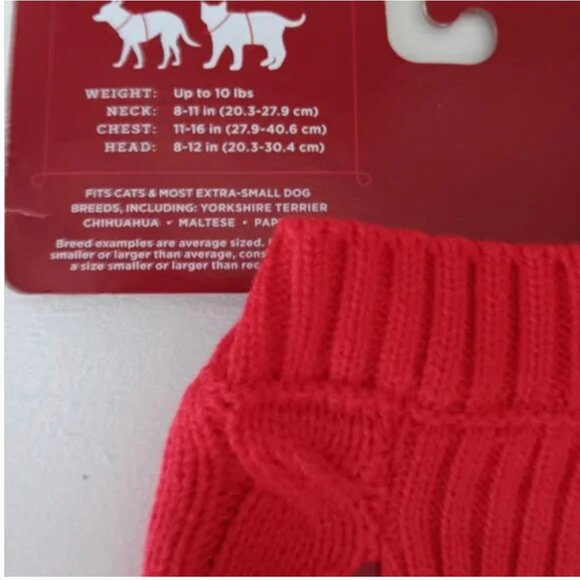 Target Wondershop Pet Sweater Red, XS, NWT - Picture 6 of 7